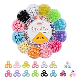 Набор для изготовления браслета из бисера своими руками, в том числе акриловые европейские и акриловые буквы и пластиковые перламутровые и смоляные бусины с большими отверстиями, эластичная нить