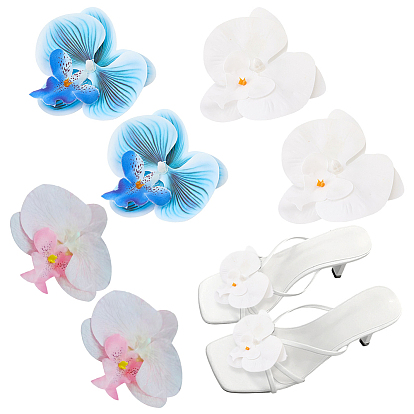 3 пары 3 цвета цветочная ткань украшение для обуви, съемные железные зажимы для пряжек для обуви