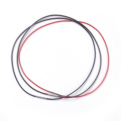 Waxed Polyester Cord Necklace Making, with 304 Stainless Steel Clasps