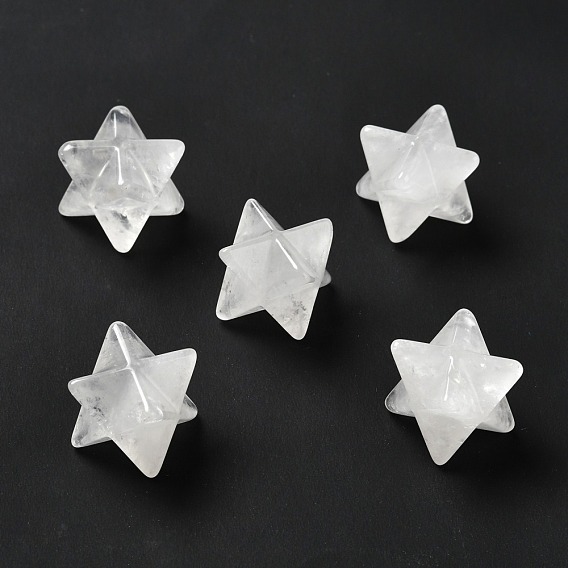 Natural Quartz Crystal Beads, No Hole/Undrilled, Merkaba Star