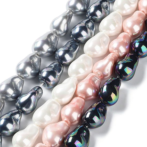 Нити бусин из искусственного жемчуга с гальваническим покрытием, самородки