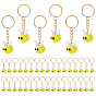 40Pcs Cloth Pendant Decorations, with Iron Rings, Bees, Golden