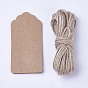 Schmuck Display Kraftpapier Preisschilder, mit Juteschnur