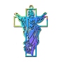 304 Stainless Steel Pendants, Jesus with Cross
