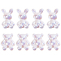 8pcs 2 perles en plastique abs de style, la moitié foré, ours et lapin