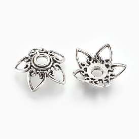 Alloy Fancy Bead Caps, Flower, 5-Petal