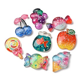 Opaque Resin Decoden Cabochons, Mixed Color, Mixed Shape