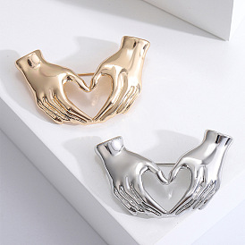 Valentine's Day Collection Alloy Brooch, Hand Heart Brooch
