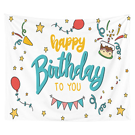 Birthday Party Polyester Banner Decoration, Photography Backdrops, Decorative Wall Tapestry, Rectangle