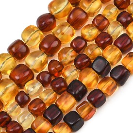 Двухцветные нити из натуральных янтарных бусин, самородки, упавший камень