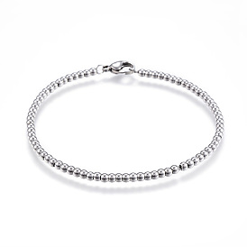 304 Stainless Steel Ball Chain Bracelets, with Lobster Clasps