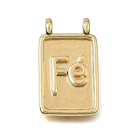 Charmes de connecteur en laiton, rectangle avec le mot fe liens, crémaillère plaquage, plaqué longue durée, sans cadmium et sans plomb