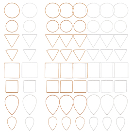 96шт 16 латунные соединительные кольца, круглое кольцо/треугольник/квадрат