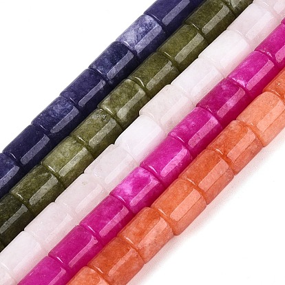 Окрашенные природные белый нефрит бисер пряди, колонка