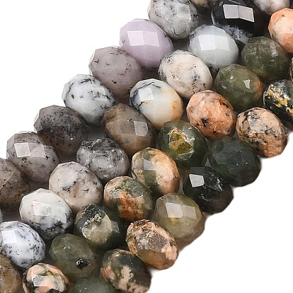 Натуральный опал бусы пряди, рондель, граненые