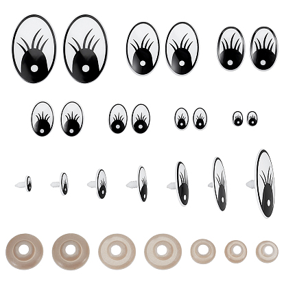 136 пакеты овальные пластиковые крафтовые безопасные глаза, принадлежности для изготовления кукол, с пластиковыми шайбами