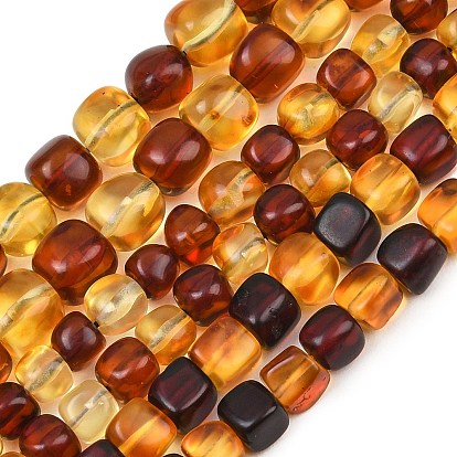 Двухцветные нити из натуральных янтарных бусин, самородки, упавший камень