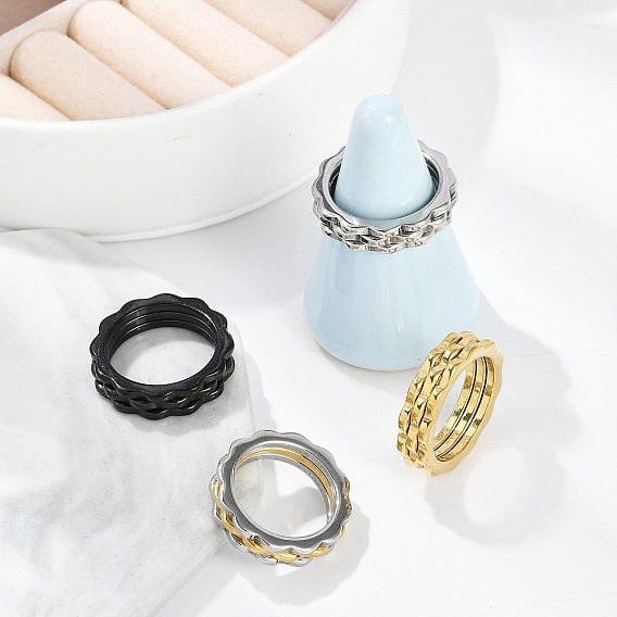 Ионное покрытие (ip) 304 кольцо из нержавеющей стали для женщин