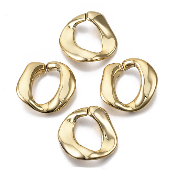 CCB Plastic Linking Rings, Quick Link Connectors, For Jewelry Curb Chains Making, Twist