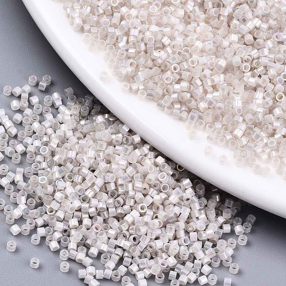 FGB 11/0 Grade A Baking Paint Glass Seed Beads, Cylinder, Uniform Seed Bead Size, Opaque Colours Rainbow