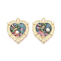 Подвески из эмали, АБС-пластика, искусственного жемчуга и блестящей пудры с гальваническим покрытием., Подвески в виде сердца и стрекозы, золотые, без кадмия, без никеля и без свинца