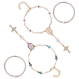 Наборы для изготовления кулонов своими руками, включая сплавные браслеты с поперечными связями и железные переплетные кольца для книг с отрывными листами