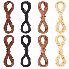 8 пучки 4 цвета плоский шнур из искусственной замши, для кожевничества