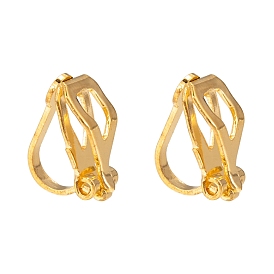 Brass Clip-on Earring Findings, for non-pierced ears