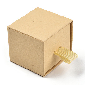 Boîtes à bijoux en carton, Pour la bague, avec une éponge à l'intérieur, carrée