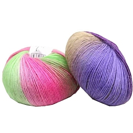 Wool Knitting Yarn, Segment Dyed, Crochet Yarn, for DIY Hat Scarf Cape