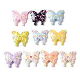 Opaque Resin Decoden Cabochons, Glitter Butterfly