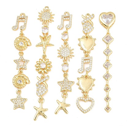 Латунные микро проложить кубического циркония большие кулоны, золотые