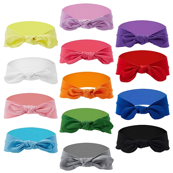 26 pièces 13 couleurs bandeaux élastiques à nœud papillon en polyester, pour les enfants
