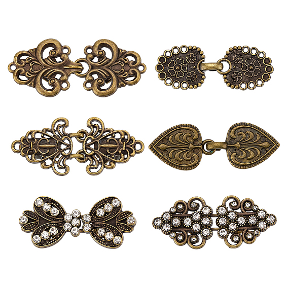 7 шт. 7 стили винтажный сплав свитер шаль клипсы броши, значок застежки на воротнике кардигана для женщин