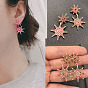 Spring full diamond pink snowflake earrings small and exquisite earrings earrings girls earrings
