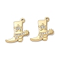 304 Stainless Steel Rhinestone Pendants, Cowboy Boots Charms, Ion Plating(IP)