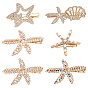 6 шт. 6 стили заколки для волос в виде морской звезды со стразами из кожи аллигатора, для женщин девушек