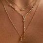 Модные простые латунные ожерелья с подвесками из кубического циркония