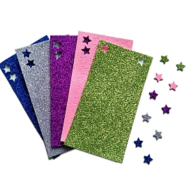 Christmas Theme Sparkle EVA Self-Adhesive Star Stickers, Foam Stickers with Glitter Powder, for Suitcase, Skateboard, Refrigerator, Helmet, Mobile Phone Shell
