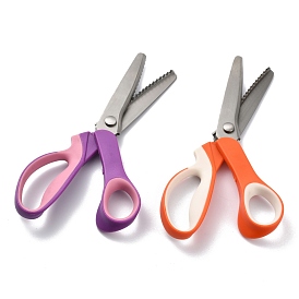 201 Stainless Steel Pinking Shears, Serrated Scissors, with Plastic Handle, for Sewing, Craft, Dressmaking