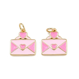 Латунь эмаль прелести, конверт очарование, с прыжковых колец, стойки покрытие, реальный 18 k позолоченный, без свинца и без кадмия, долговечный