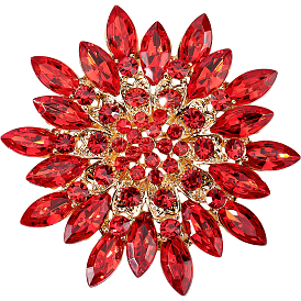 Броши-цветы со стразами, булавка из легкого золотого сплава для рюкзака