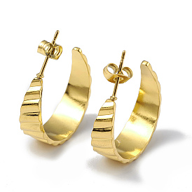 304 стальные круглые серьги стержня из нержавеющей, полукруглые серьги для женщин, ионное покрытие (ip)