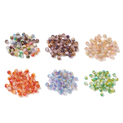 47 шт бусины кошачий глаз, волочильных стиле, круглые, золотая фольга