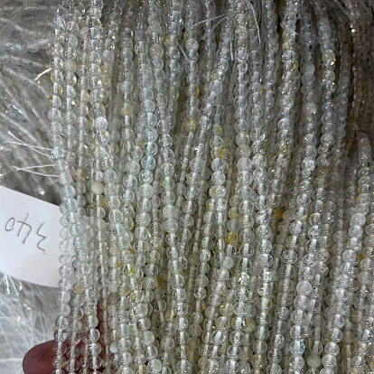 Natural White Topaz Beads Strands, Round, Faceted