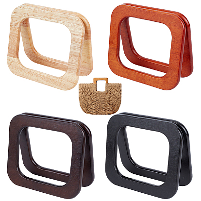 8шт 4цвета деревянные ручки для сумок, прямоугольные