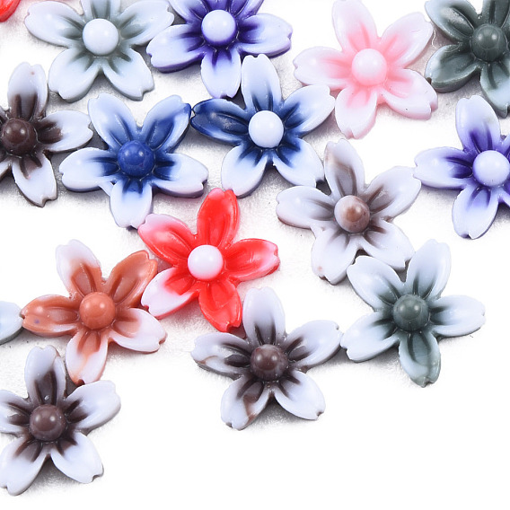 Opaque Resin Cabochons, Flower