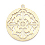 Aluminium Big Pendants, Laser Cut Big Pendants, Flat Round with Flower