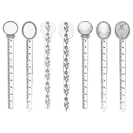 10шт. оправа для кабошонов из сплава в тибетском стиле, без кадмия и без свинца, линейка / закладки, 10 шт. Прозрачные стеклянные кабошоны