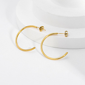 Классические 304 серьги-гвоздики из нержавеющей стали в форме буквы С